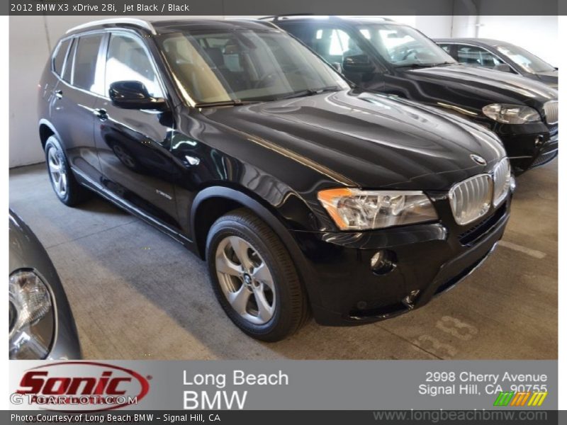 Jet Black / Black 2012 BMW X3 xDrive 28i
