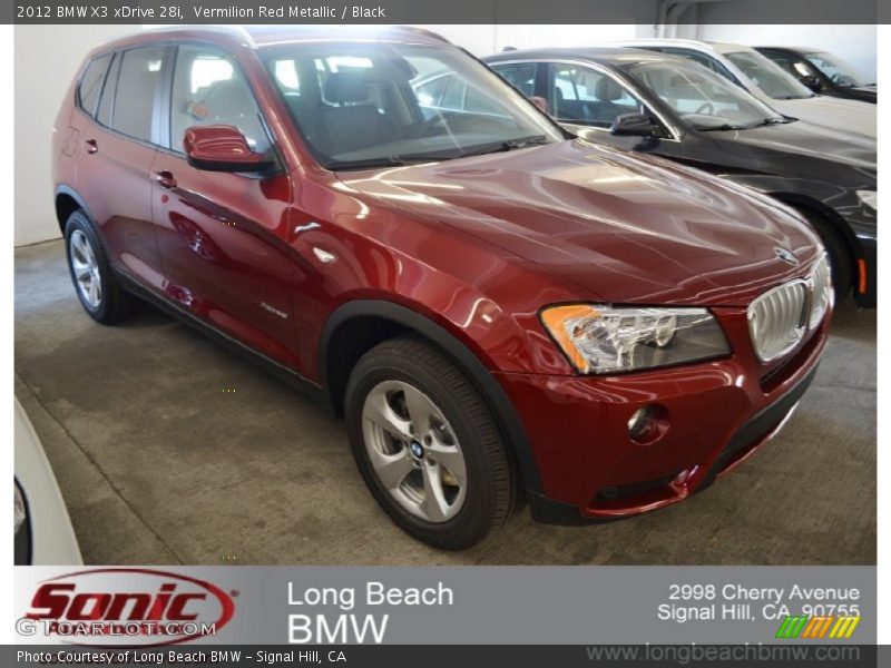 Vermilion Red Metallic / Black 2012 BMW X3 xDrive 28i
