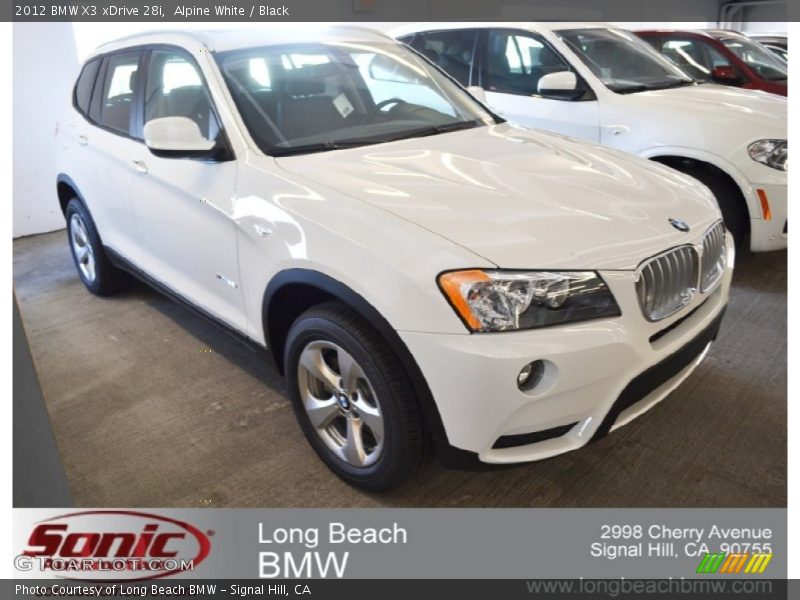 Alpine White / Black 2012 BMW X3 xDrive 28i