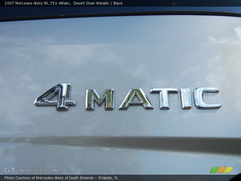 Desert Silver Metallic / Black 2007 Mercedes-Benz ML 350 4Matic