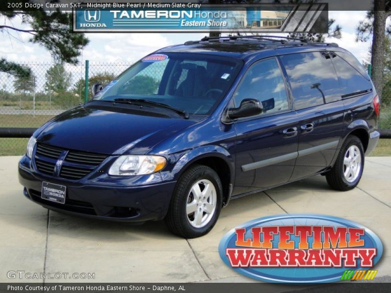 Midnight Blue Pearl / Medium Slate Gray 2005 Dodge Caravan SXT