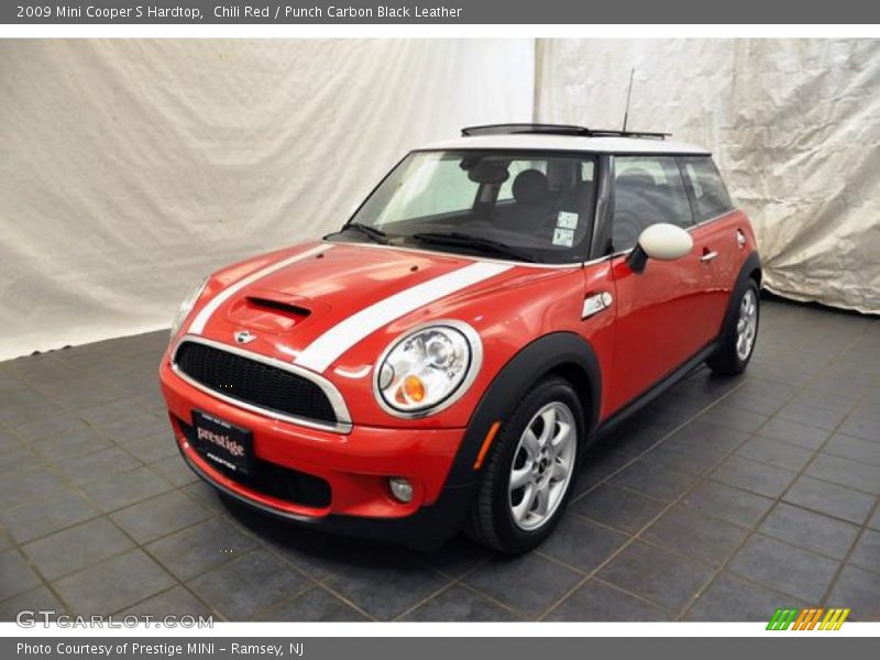 Chili Red / Punch Carbon Black Leather 2009 Mini Cooper S Hardtop