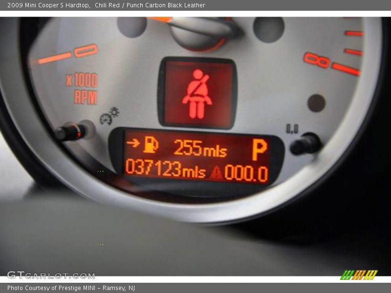 Chili Red / Punch Carbon Black Leather 2009 Mini Cooper S Hardtop