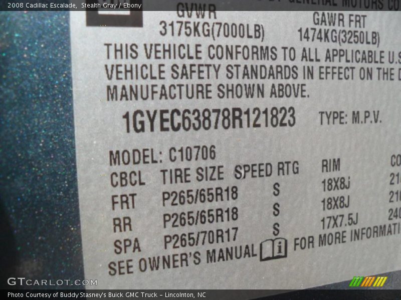 Stealth Gray / Ebony 2008 Cadillac Escalade