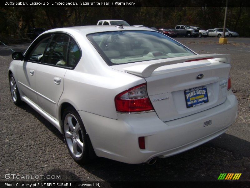 Satin White Pearl / Warm Ivory 2009 Subaru Legacy 2.5i Limited Sedan