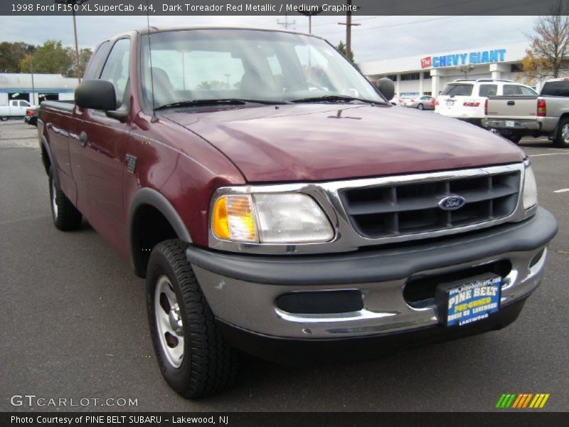 Dark Toreador Red Metallic / Medium Graphite 1998 Ford F150 XL SuperCab 4x4