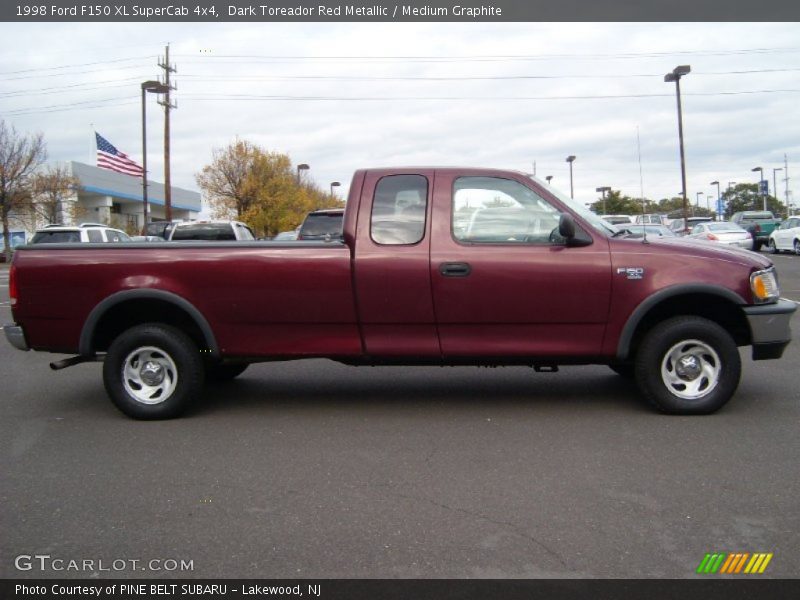 Dark Toreador Red Metallic / Medium Graphite 1998 Ford F150 XL SuperCab 4x4