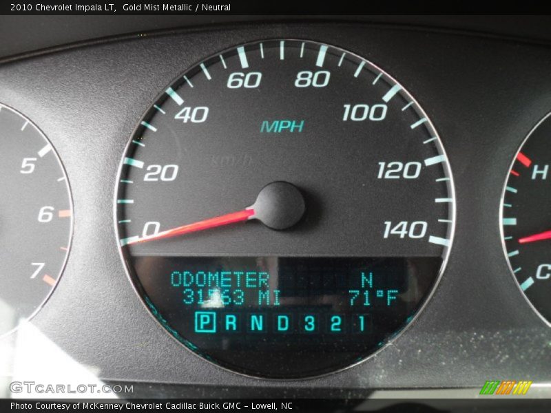 Gold Mist Metallic / Neutral 2010 Chevrolet Impala LT