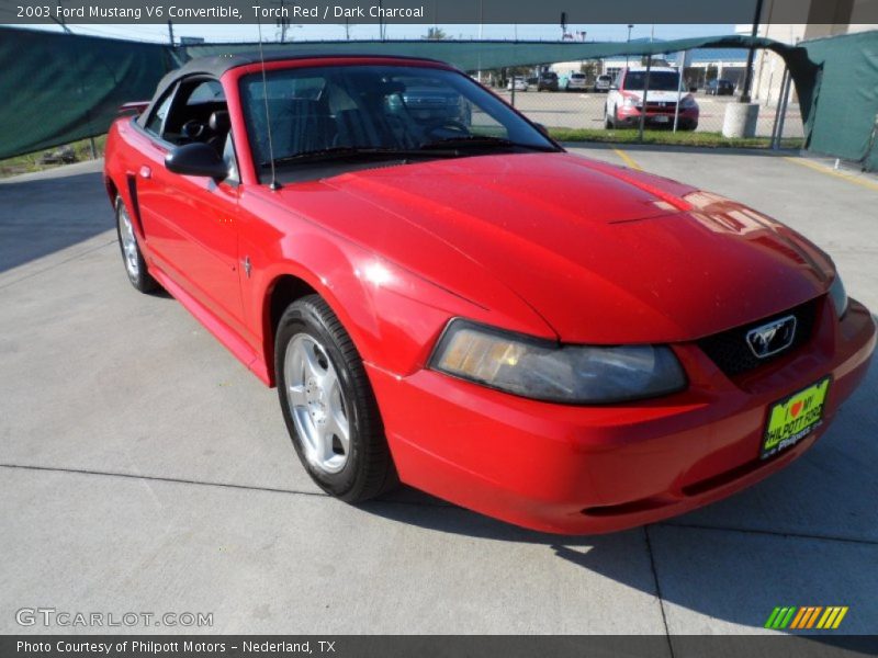 Torch Red / Dark Charcoal 2003 Ford Mustang V6 Convertible