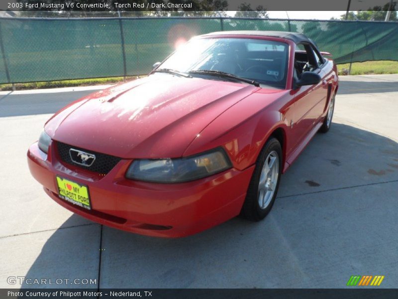 Torch Red / Dark Charcoal 2003 Ford Mustang V6 Convertible