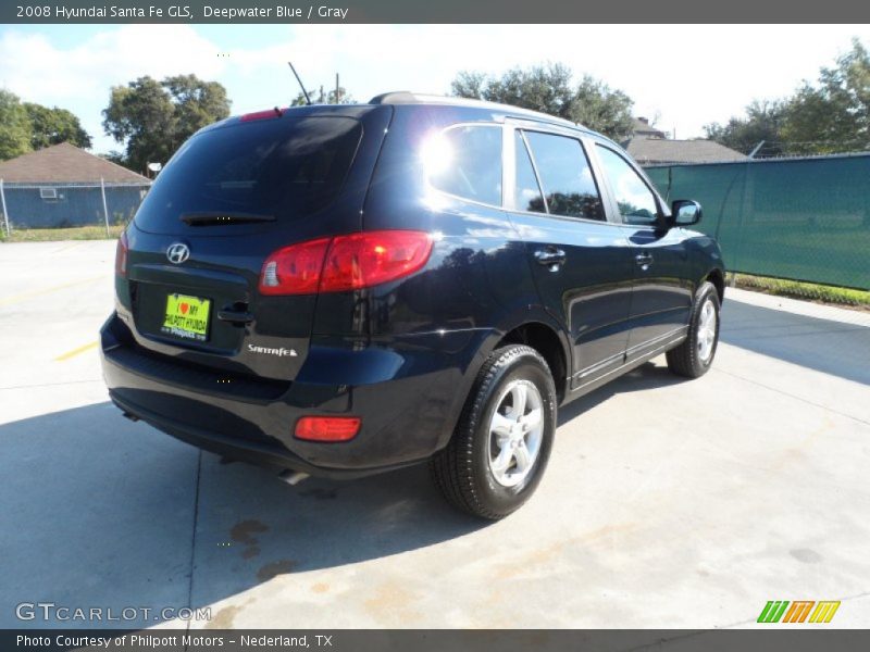 Deepwater Blue / Gray 2008 Hyundai Santa Fe GLS