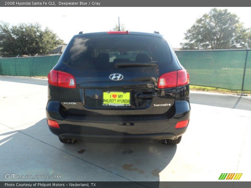 Deepwater Blue / Gray 2008 Hyundai Santa Fe GLS