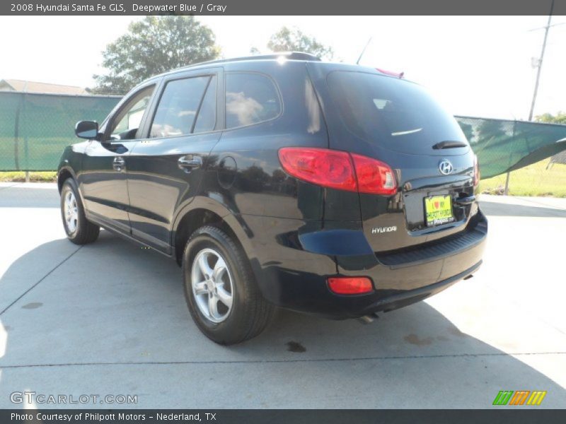 Deepwater Blue / Gray 2008 Hyundai Santa Fe GLS