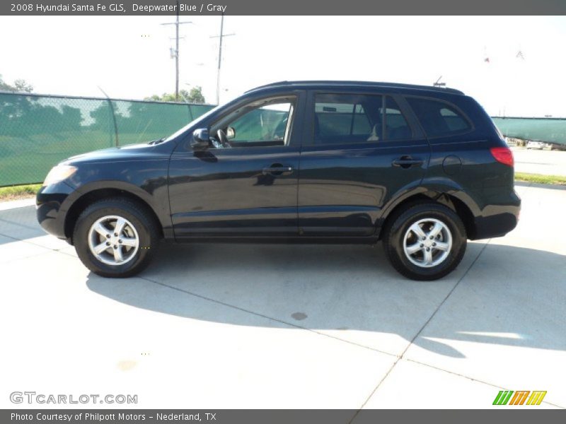 Deepwater Blue / Gray 2008 Hyundai Santa Fe GLS