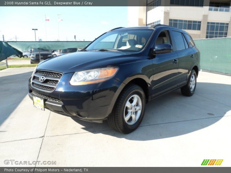 Deepwater Blue / Gray 2008 Hyundai Santa Fe GLS