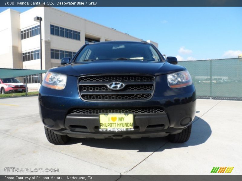 Deepwater Blue / Gray 2008 Hyundai Santa Fe GLS