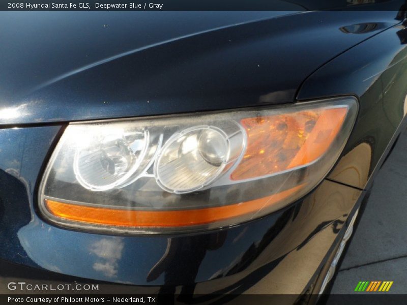 Deepwater Blue / Gray 2008 Hyundai Santa Fe GLS
