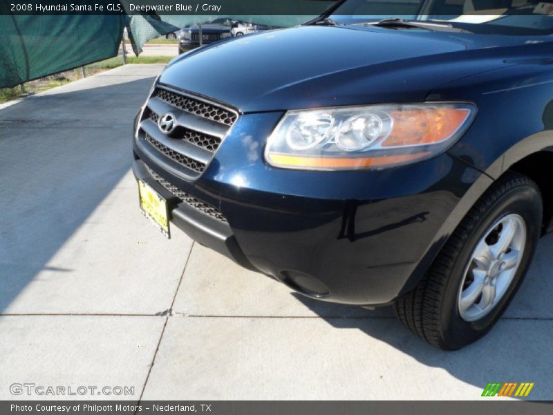 Deepwater Blue / Gray 2008 Hyundai Santa Fe GLS