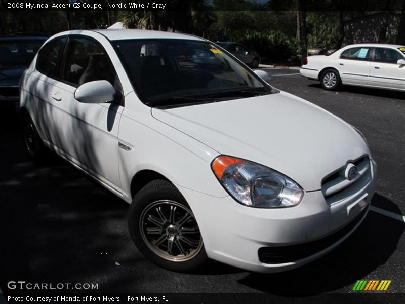 Nordic White / Gray 2008 Hyundai Accent GS Coupe