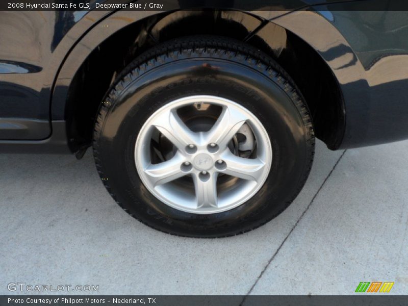 Deepwater Blue / Gray 2008 Hyundai Santa Fe GLS