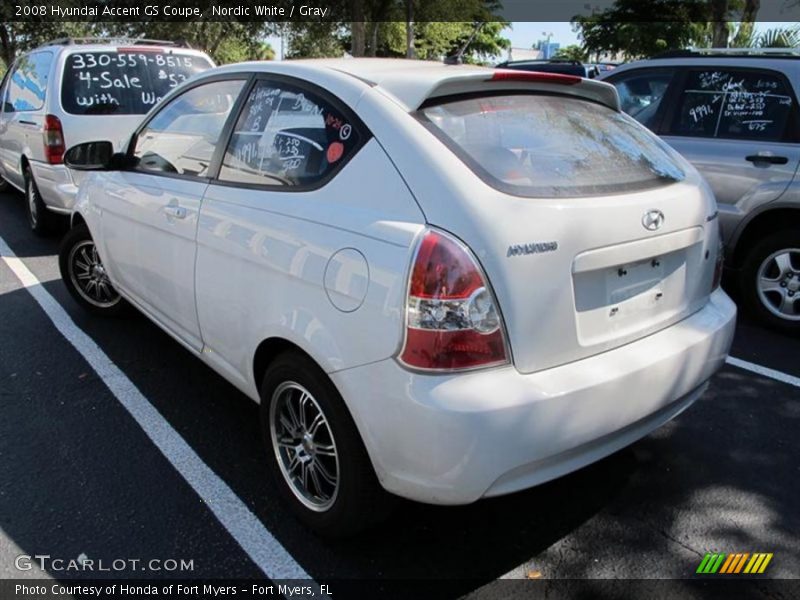 Nordic White / Gray 2008 Hyundai Accent GS Coupe