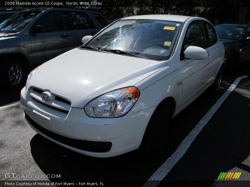 Nordic White / Gray 2008 Hyundai Accent GS Coupe