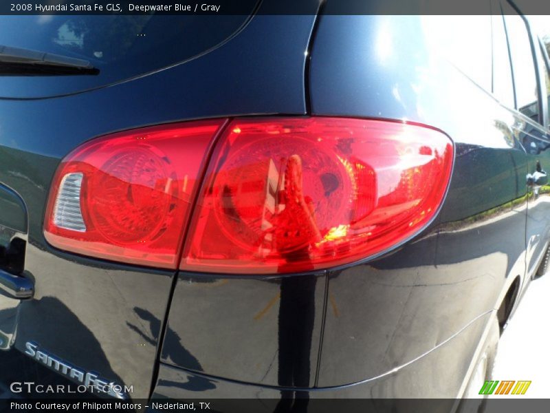 Deepwater Blue / Gray 2008 Hyundai Santa Fe GLS