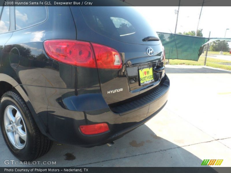 Deepwater Blue / Gray 2008 Hyundai Santa Fe GLS