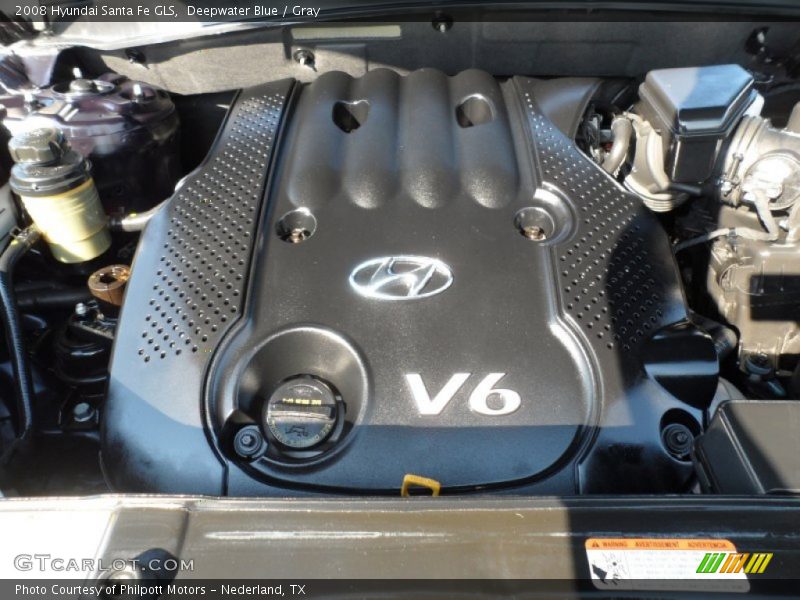 Deepwater Blue / Gray 2008 Hyundai Santa Fe GLS