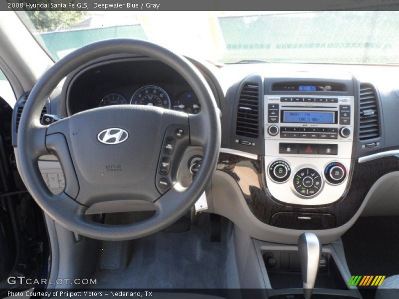Deepwater Blue / Gray 2008 Hyundai Santa Fe GLS