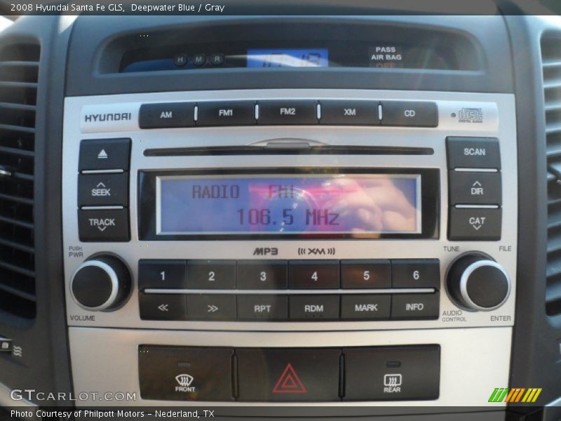 Deepwater Blue / Gray 2008 Hyundai Santa Fe GLS