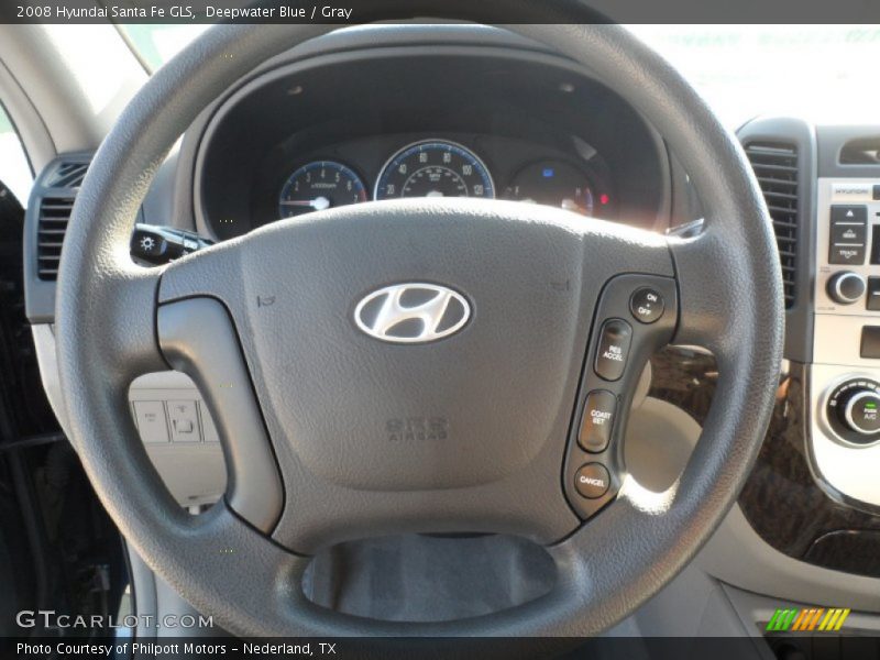 Deepwater Blue / Gray 2008 Hyundai Santa Fe GLS