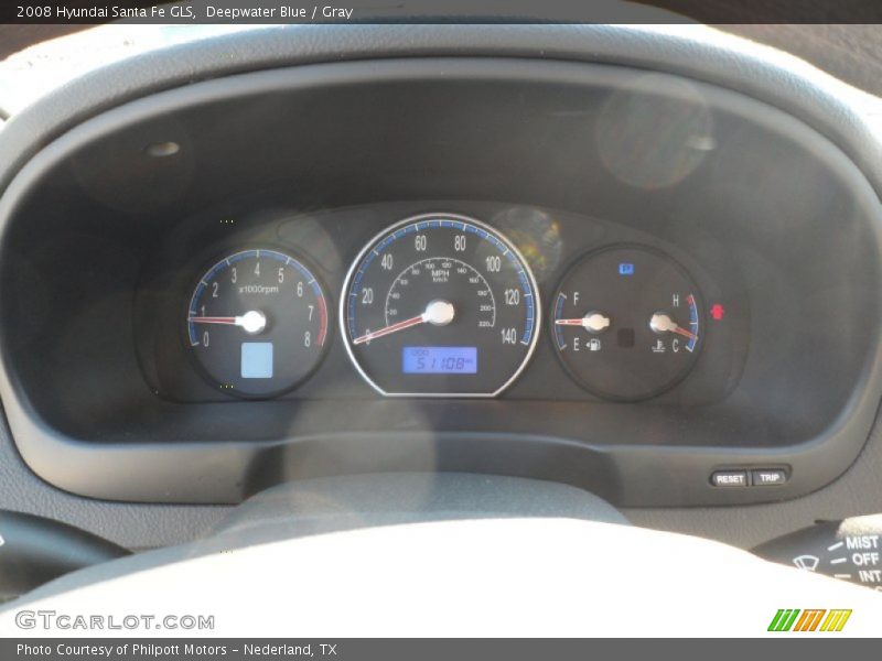Deepwater Blue / Gray 2008 Hyundai Santa Fe GLS