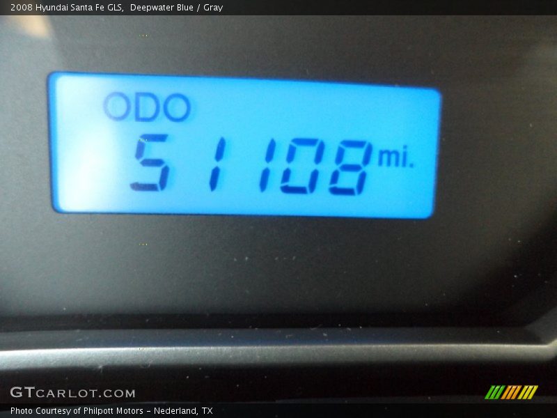 Deepwater Blue / Gray 2008 Hyundai Santa Fe GLS