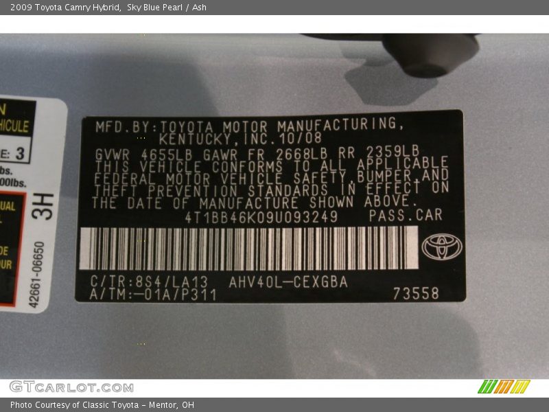 Sky Blue Pearl / Ash 2009 Toyota Camry Hybrid