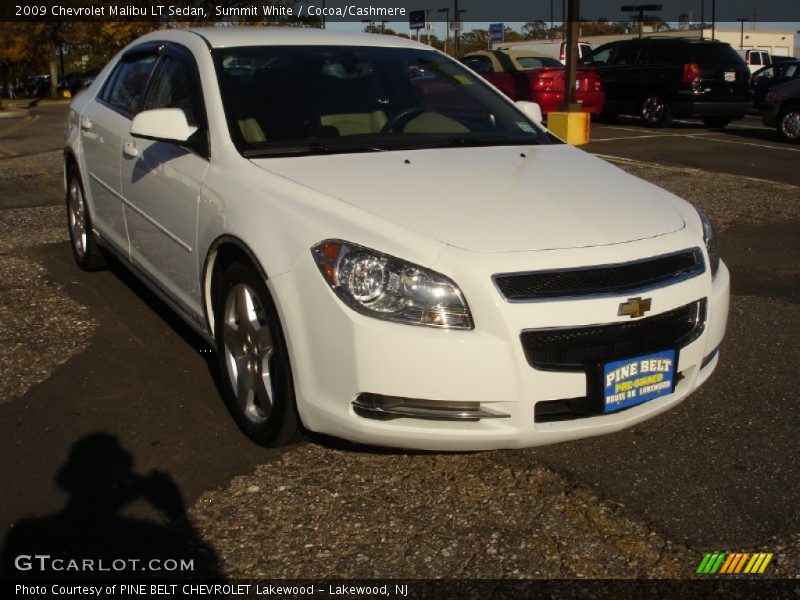 Summit White / Cocoa/Cashmere 2009 Chevrolet Malibu LT Sedan