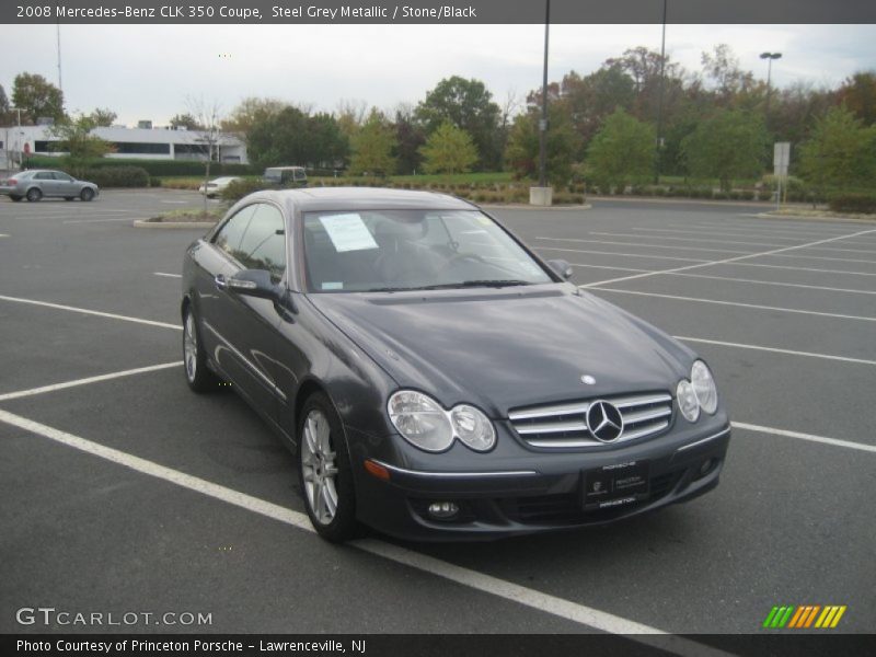 Steel Grey Metallic / Stone/Black 2008 Mercedes-Benz CLK 350 Coupe