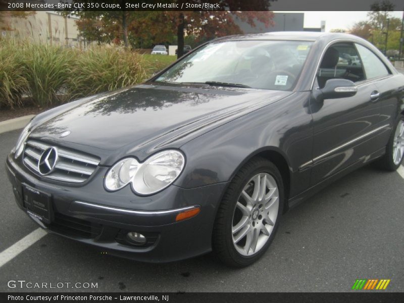 Steel Grey Metallic / Stone/Black 2008 Mercedes-Benz CLK 350 Coupe