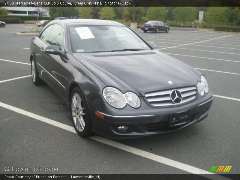 Steel Grey Metallic / Stone/Black 2008 Mercedes-Benz CLK 350 Coupe