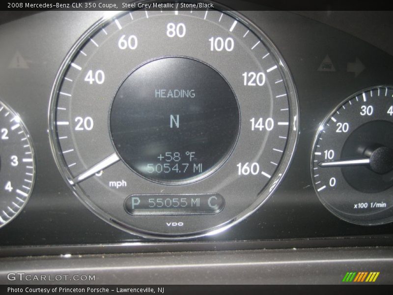 Steel Grey Metallic / Stone/Black 2008 Mercedes-Benz CLK 350 Coupe