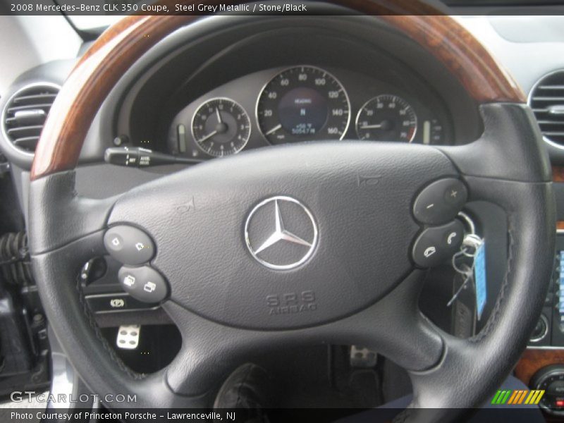Steel Grey Metallic / Stone/Black 2008 Mercedes-Benz CLK 350 Coupe
