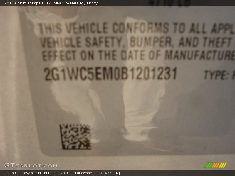 Silver Ice Metallic / Ebony 2011 Chevrolet Impala LTZ