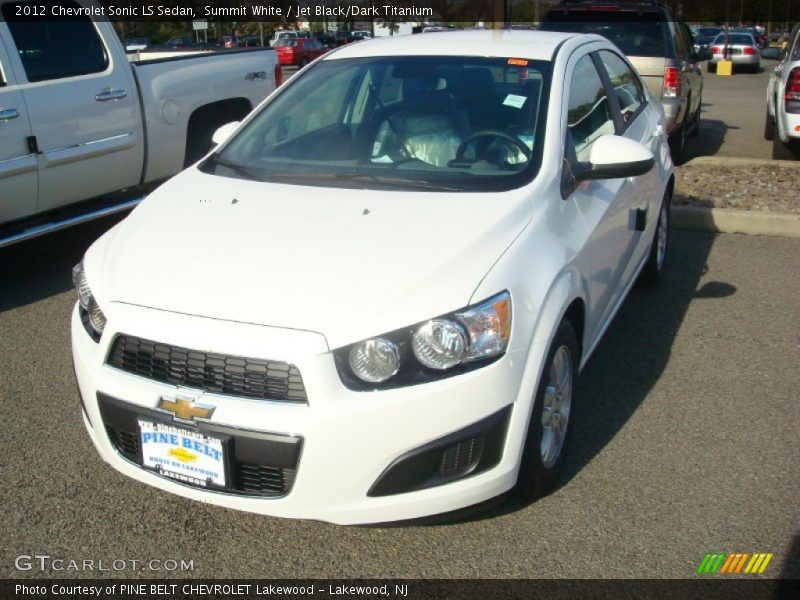 Summit White / Jet Black/Dark Titanium 2012 Chevrolet Sonic LS Sedan