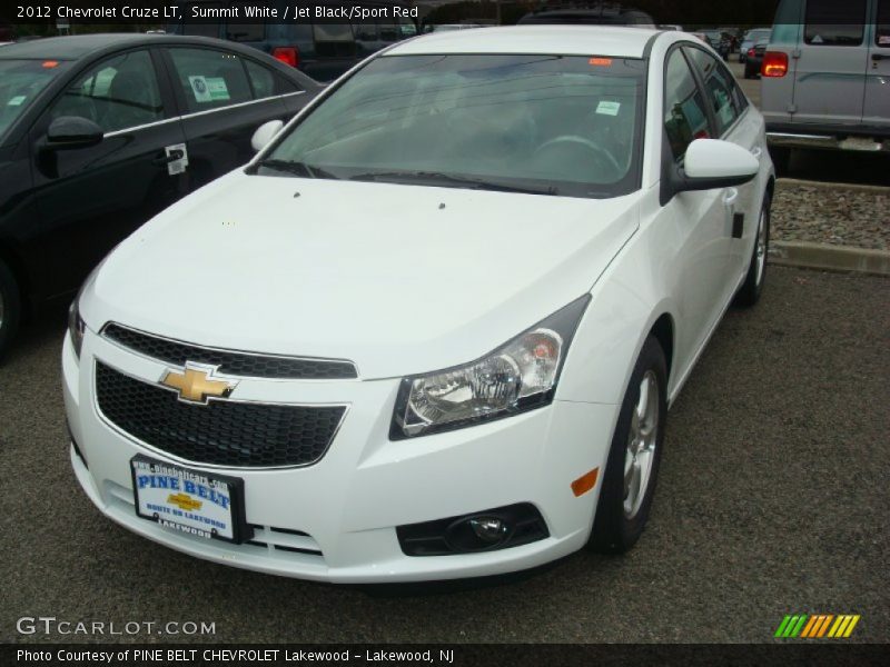 Summit White / Jet Black/Sport Red 2012 Chevrolet Cruze LT