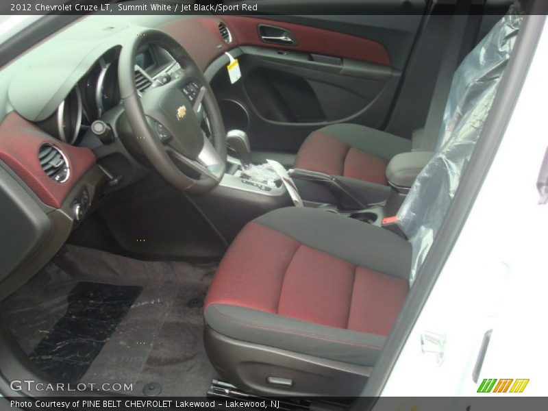Summit White / Jet Black/Sport Red 2012 Chevrolet Cruze LT