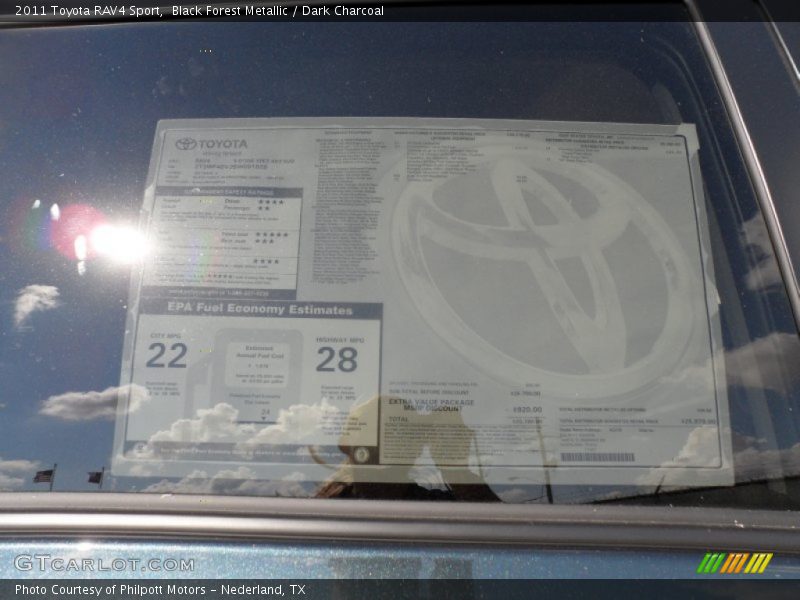 2011 RAV4 Sport Window Sticker