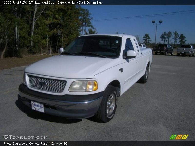 Oxford White / Dark Denim Blue 1999 Ford F150 XLT Extended Cab