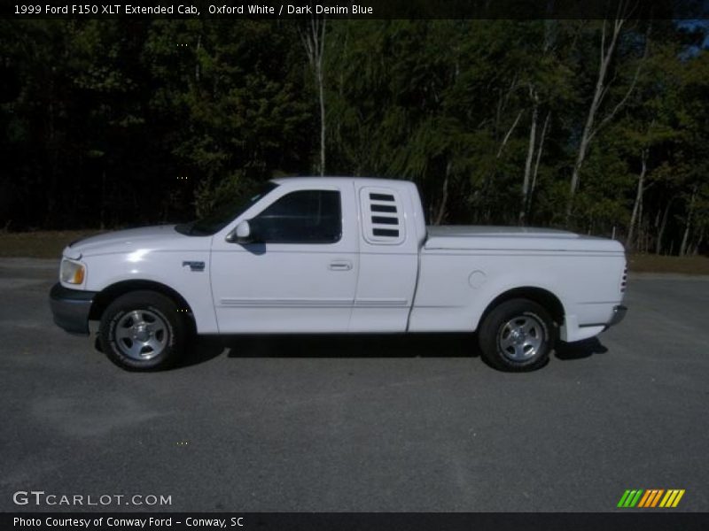 Oxford White / Dark Denim Blue 1999 Ford F150 XLT Extended Cab