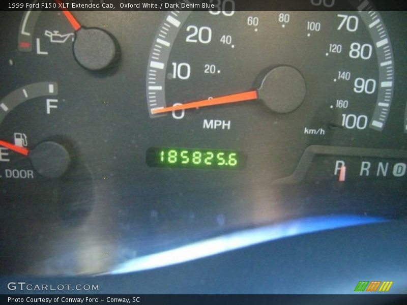 Oxford White / Dark Denim Blue 1999 Ford F150 XLT Extended Cab