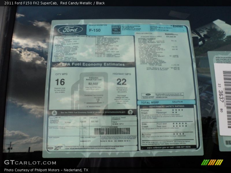Red Candy Metallic / Black 2011 Ford F150 FX2 SuperCab